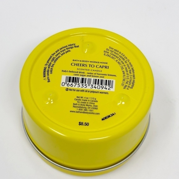 Bath & Body Works Cheers To Capri LIMONCELLO 4 oz Candle Tin New Rare - Picture 3 of 3